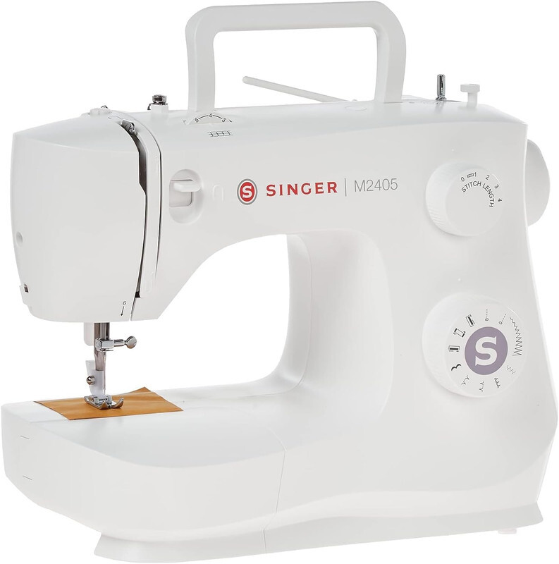 Singer M2405 Portable Sewing Machine, 8 Built-in Stitches, 4 Step Buttonhole, Foot Controller