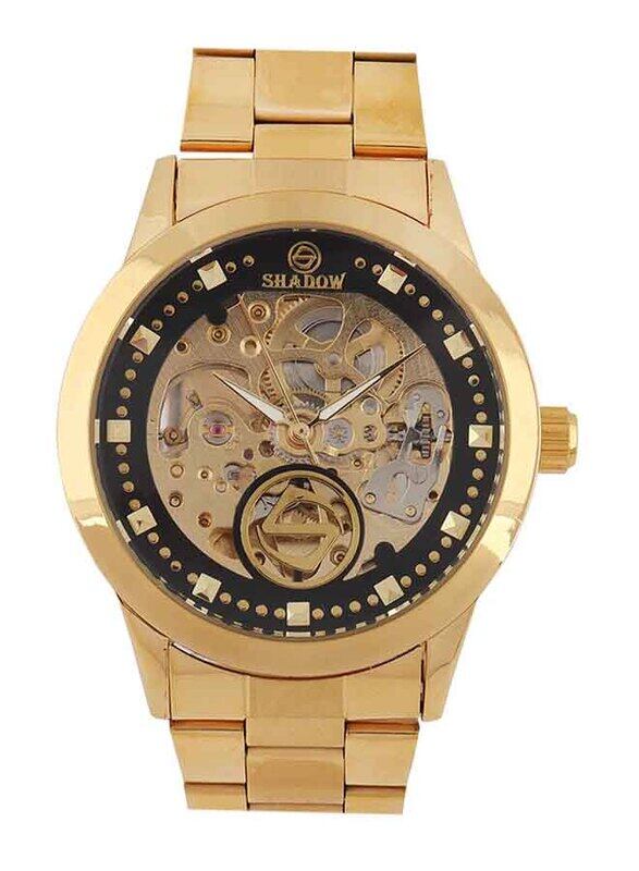 Shadow Anlog Watch for Men with Metal Band Gold DubaiStore Dubai