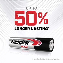 Energizer AA Max Batteries, 2 Pieces, Silver/Black