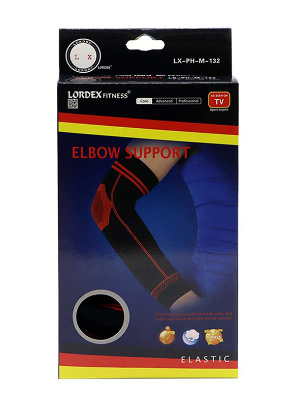 Lordex Elbow Support, LX-132, Black/Red