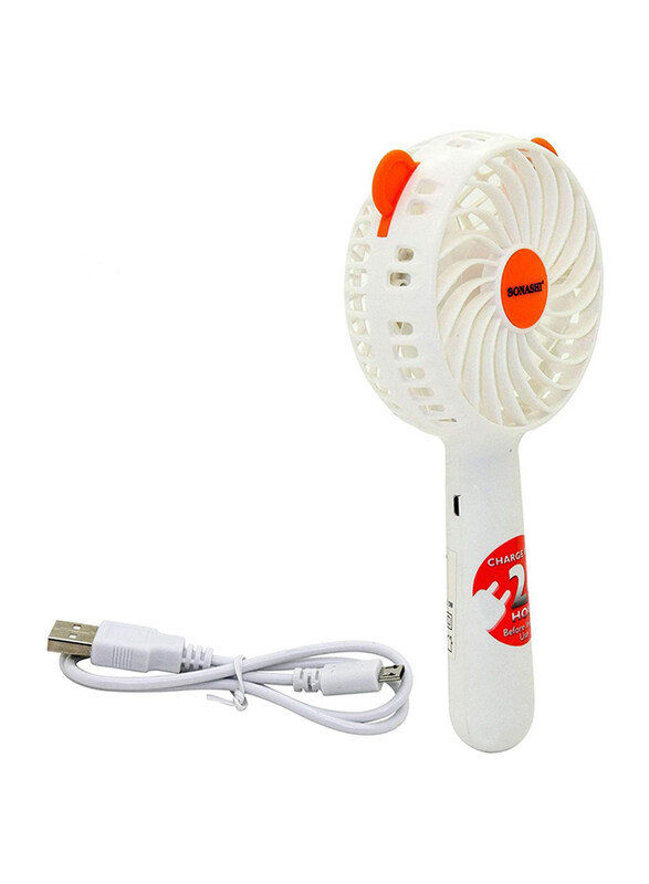 

Sonashi 4-inch Rechargeable Mini Fan, 3 Blades, SRF004, White