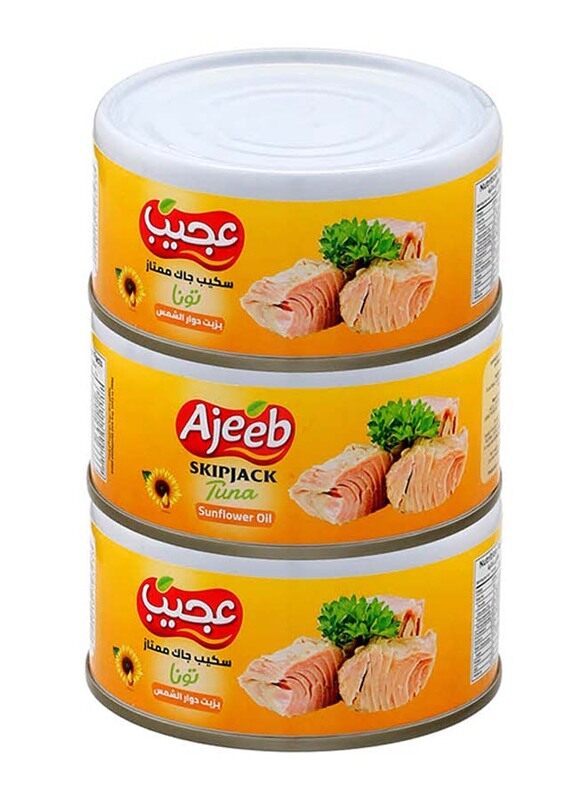 

Ajeeb Skipjack Tuna in Sunflower Oil, 3 x 170g