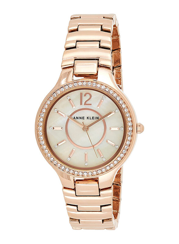 

Anne Klein Analog Quartz Watch for Women with Stainless Steel Band, Water Resistant, AK1854RMRG, Rose Gold