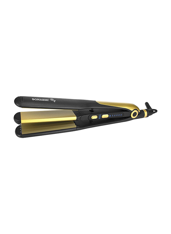 Sonashi 2-in-1 Hair Straightener & Crimper, SHS-2082, Black/Gold