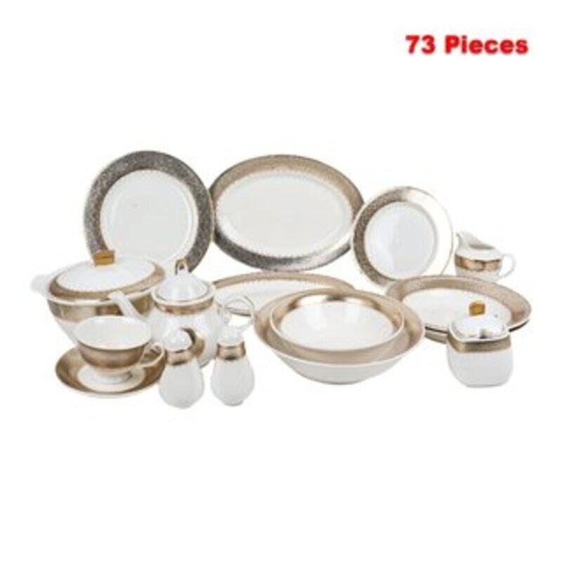 

Genric 73 Pieces , 8015 WDL 74 2 Porcelain Round Dinnerware Set