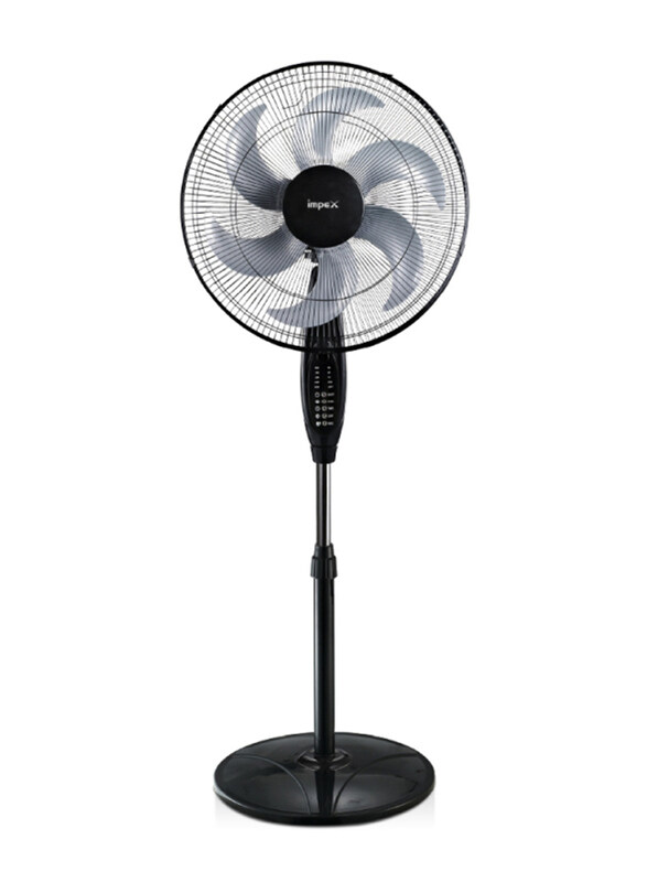 

Impex 16-inch Stand Fan with Remote Control, 6 Blades, PF 7504, Black