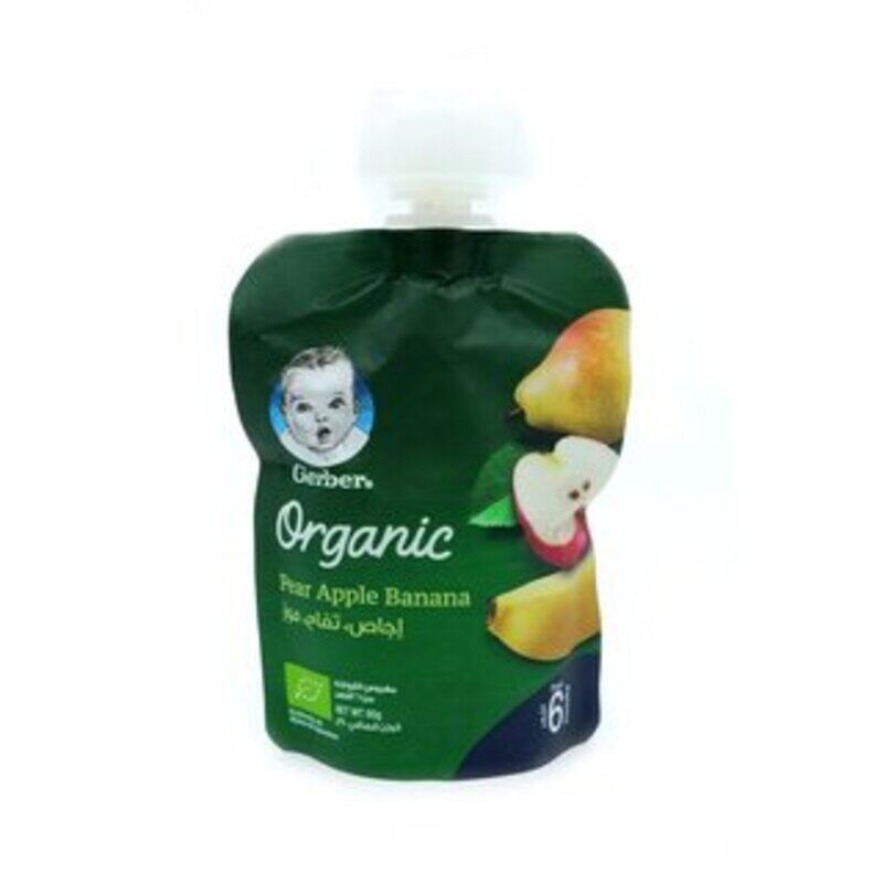 Gerber Pear Apple  Banana  Orgnc 90Gm, Age 6 Months