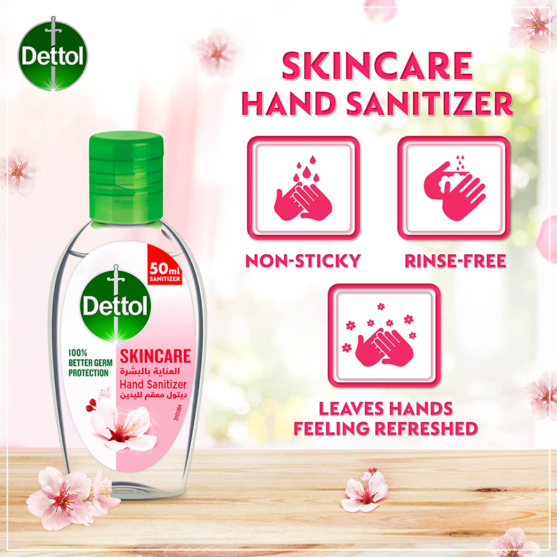 Dettol Skincare Hand Sanitizer, 3 x 50ml