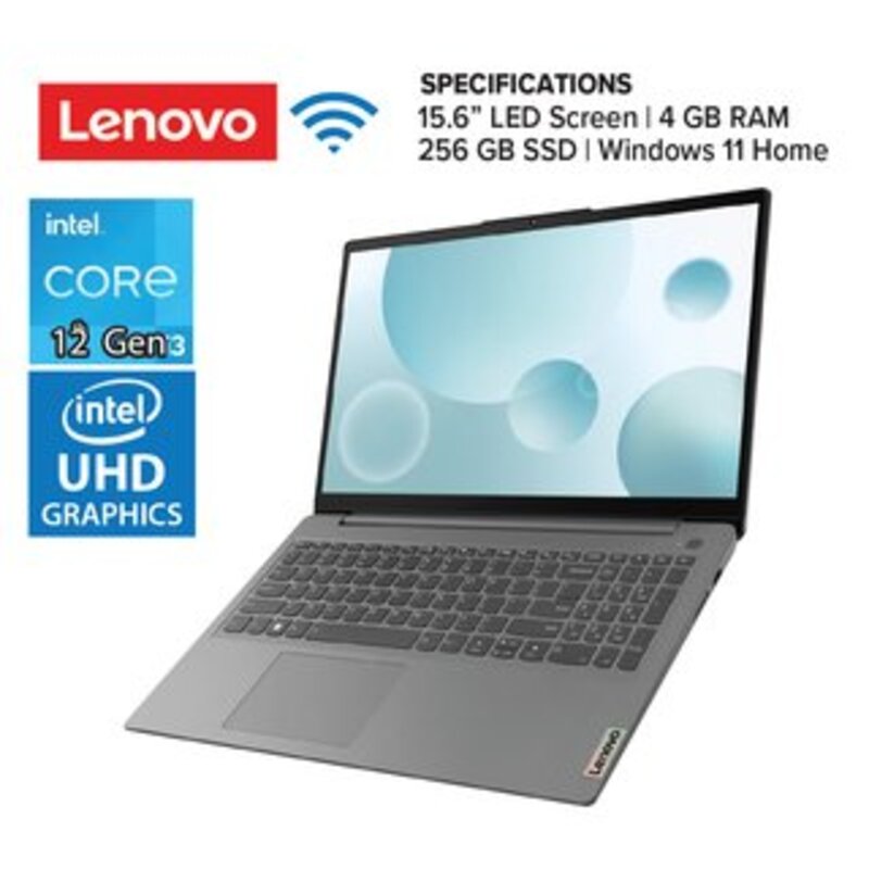 Lenovo  Interl Core i3 , 12 th Gen , 4GB RAM 256GB SSD 15.6 Inch, Windows 11