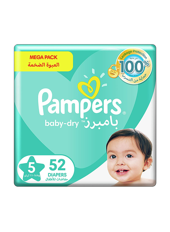 Pampers Baby-Dry Diapers with Aloe Vera Lotion, Size 5, 11-16 kg, 70 Diapers