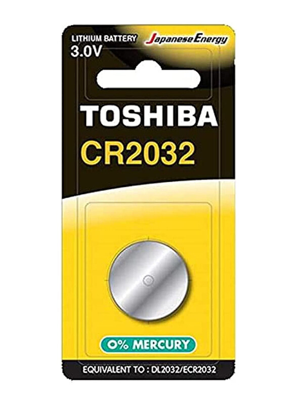 

Toshiba 3V Lithium Coin Cell Battery, CR2032 BP-1C, Silver