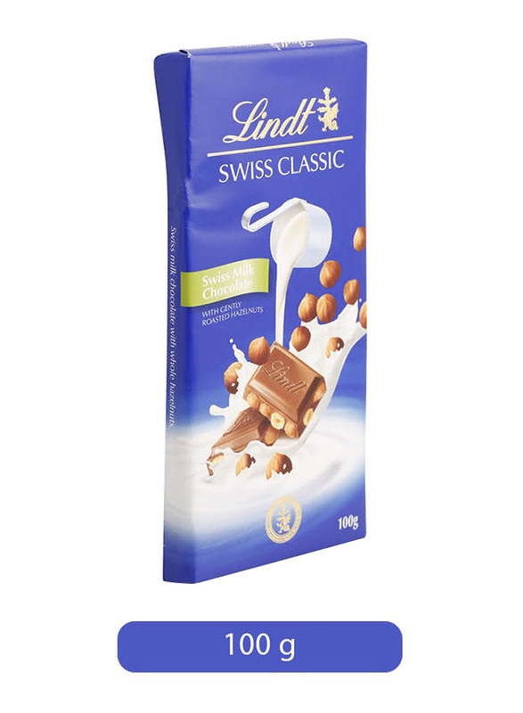 Lindt Swiss Classic Milk Chocolate with Hazelnut, 100g