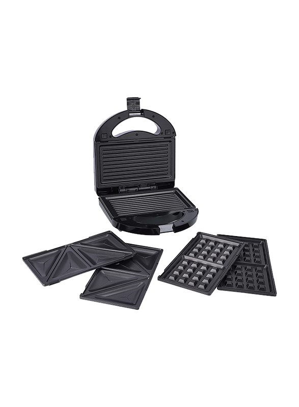 Olsenmark 3 In 1 Multiplate Sandwich Maker, 750W, OMSM2428, Black