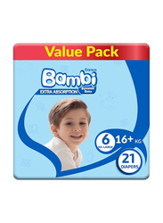 Sanita Bamabi Kids Diapers, Size 6, Value Pack, 16+ kg, 21 Count