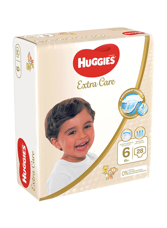 

Huggies Extra Care Diapers, Size 6, 15+ Kg, 28 Count