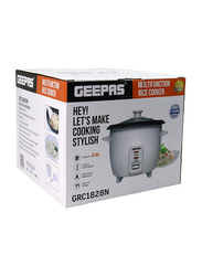 Geepas 0.6L Multi-Function Rice Cooker, 300W, GRC1828N, White