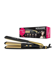 Sonashi 2-in-1 Hair Straightener & Crimper, SHS-2082, Black/Gold
