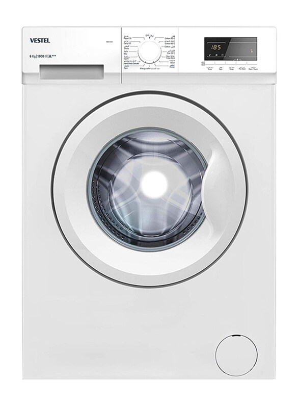

Vestel 6 Kg 1000 RPM Front Load Washing Machine, W6104, White