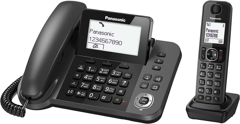 Panasonic KXTGF310UE1, Digital Corded & Cordless Phone with Call Blocking, 1 Corded Handset and 1 Cordless Handset