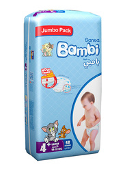Sanita Bambi Baby Diapers, Size 4+, Junior, 10-18 kg, Jumbo Pack, 58 Count