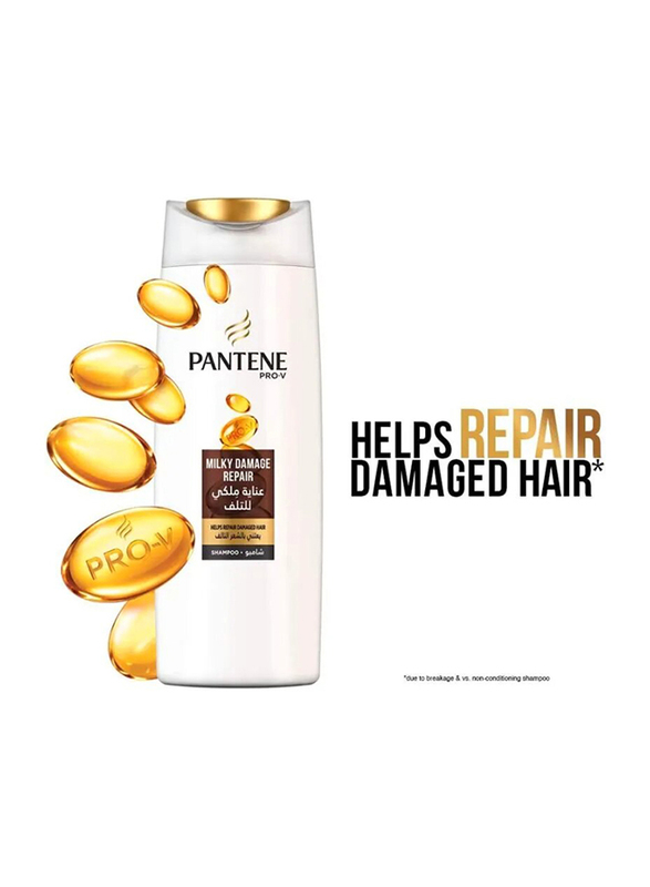 Pantene Milky Damage Repair Shampoo, 2 Pieces, 400ml