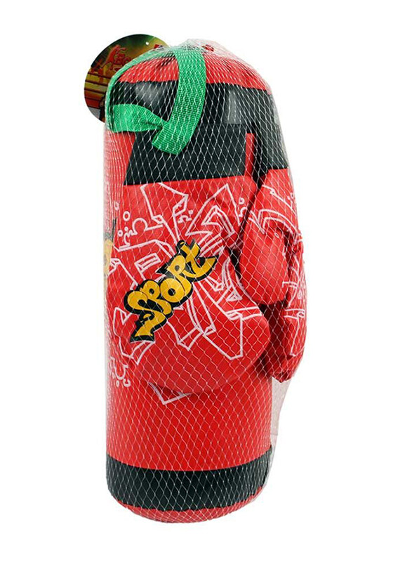 

Sport 3-Piece Set Combat Sport Boxing Gloves and Punching Bag, Red