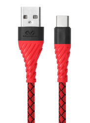Miccell 1.2-Meter TPE USB Type-A to USB Type-C Charging Cable for Smartphones, VQ-D114-TC, Red