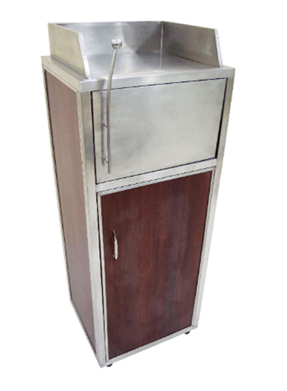 AKC Durable Food Court Waste Station, 90 Litters, Silver/Brown