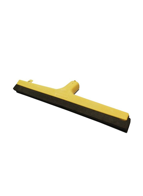 AKC Plastic Floor Wiper and Metallic Handle, 40cm, Yellow/Black