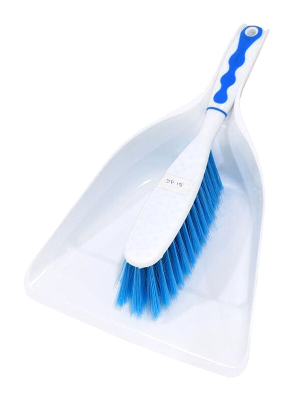 

AKC Plastic Dust Pan Set, White/Blue