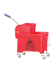 AKC Cleaning Mop Bucket with Wheel, 20 Liters, Red