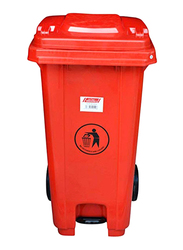 AKC Pedal Trash Bin, 120 Litters, Red