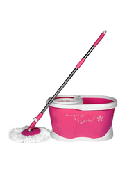 AKC Mop Bucket with 2 Refill, 46X120X29cm, Pink/White