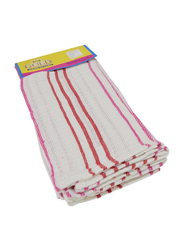 AKC 4-Piece Cotton Kitchen Towels, 38x63cm, 4 Pieces, White/Red