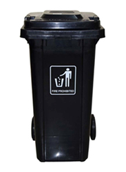 Akc, Plastic Garbage Bin, 120 Litters, Black