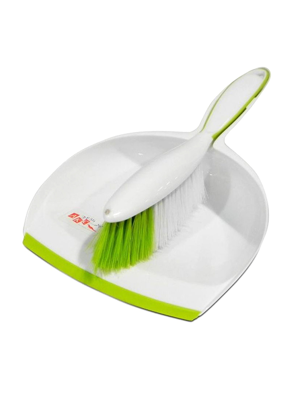 AKC Dustpan & Brush Set, Green