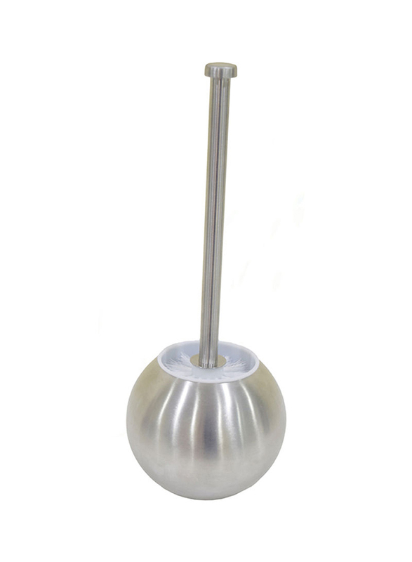 Stainless Steel Toilet Brush with Holder, 40cm, Silver