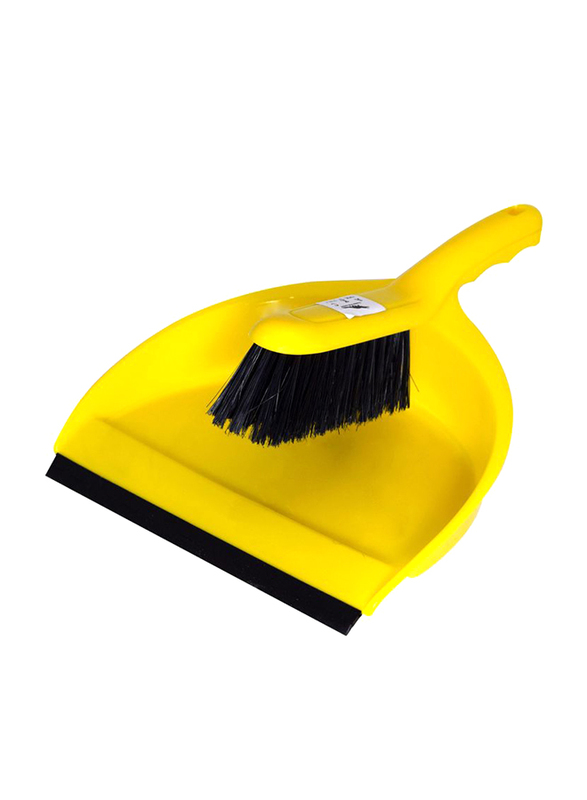 AKC Dustpan & Brush Set, Yellow