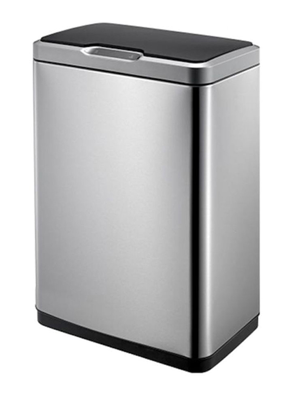 Eko Double Chambered Stainless Steel Trash Bin with Sensor Opening, 45 Litters, Silver