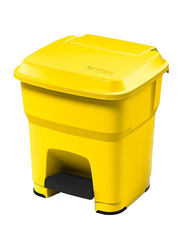 Rothopro Trash Can with Pedal, 35 Litters, Yellow/Black
