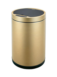 Eko High Quality Sturdy and Durable Fingerprint Resistant Automatic Sensor Dustbin with Plastic Inner Bucket, 12 Litters, Gold/Black