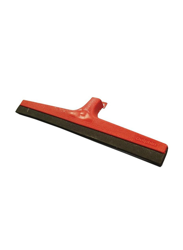 AKC Plastic Floor Squeegee and Metallic Handle, 41cm, Red/Black
