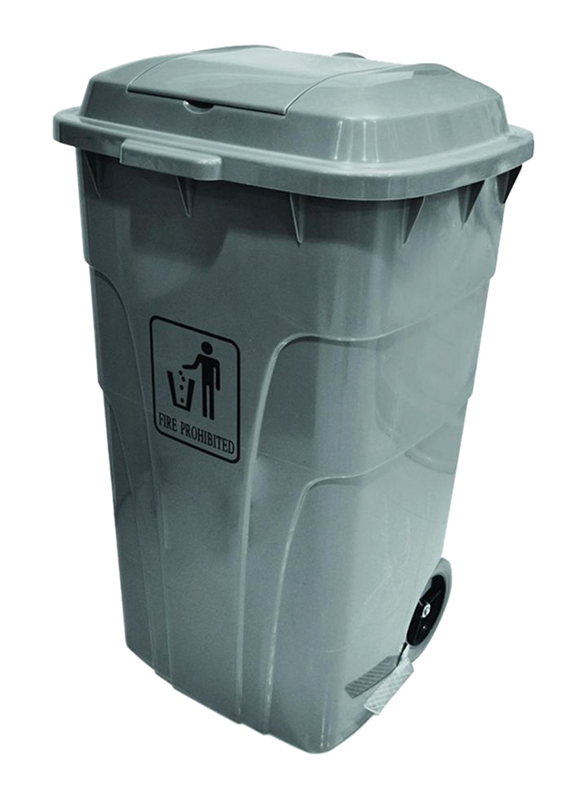 AKC Trash Bin with Pedal, 240 Litters, Grey