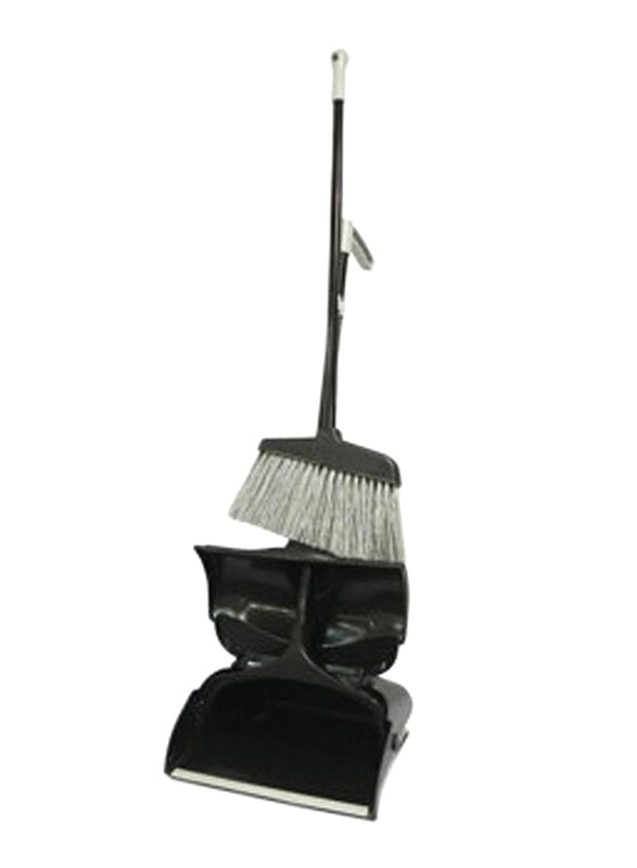 

AKC Upright Modern Broom & Dustpan Set, Black