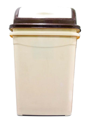 AKC Plastic Garbage Bin, 16 Litters, Brown/White