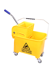 Mop Bucket with Side Press Wringer, Yellow