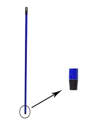AKC Soft Brush & Metallic Handle with Screw Thread and Grip, 27.5 x 4cm, Blue