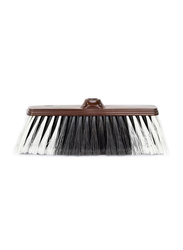 AKC Plastic Soft Broom and Metallic Handle with Screw Thread, Brown