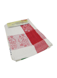 Royal Home 3 Piece Cotton Kitchen Towels, 45x70cm, White/Red