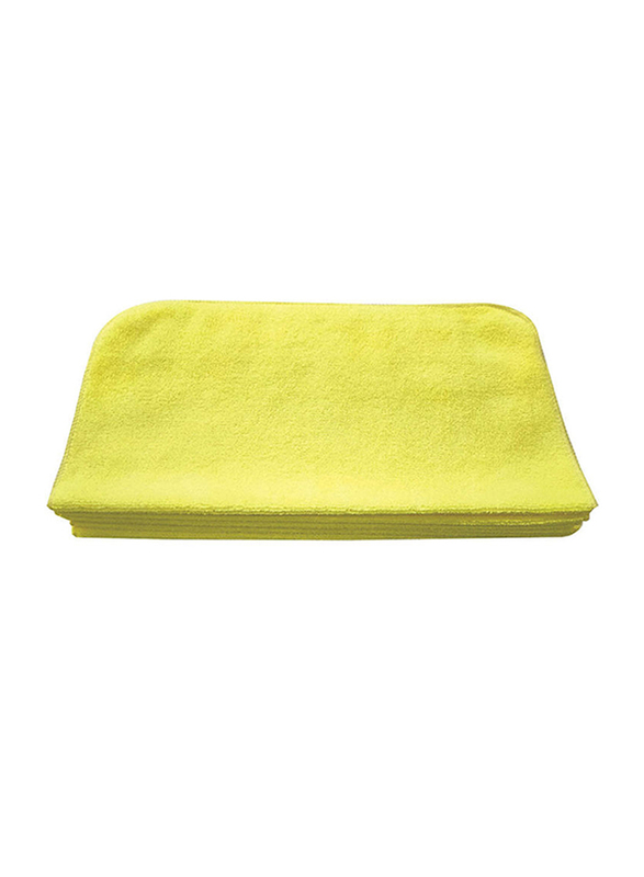12-Piece Multipurpose Microfiber Cleaning Cloth, 40cm, Yellow